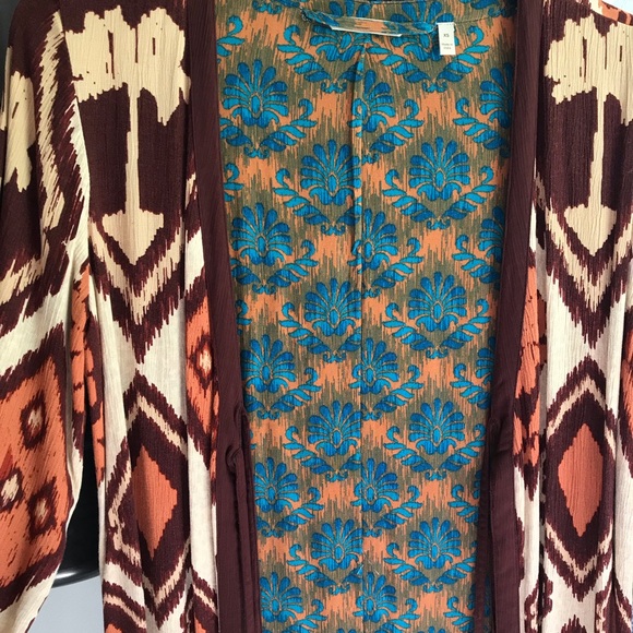 Soft Surroundings open tunic/ caftan with tassel ties. - Picture 4 of 6